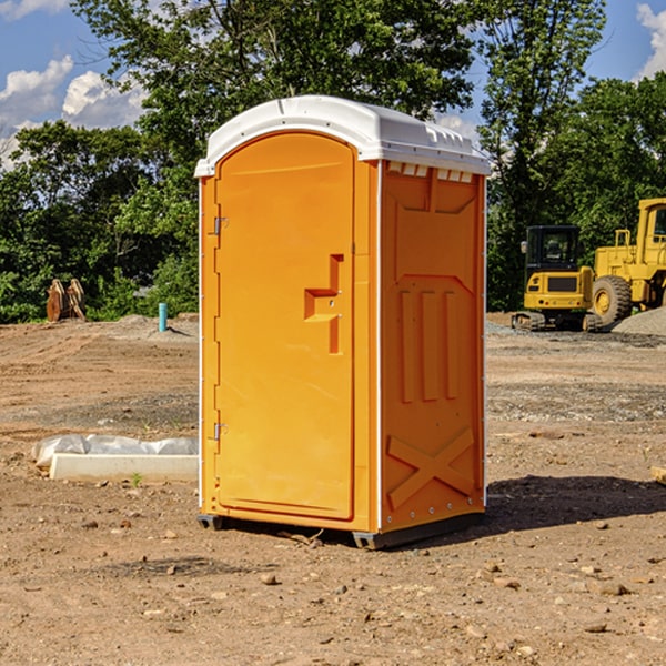 how often are the portable restrooms cleaned and serviced during a rental period in Muncy Creek